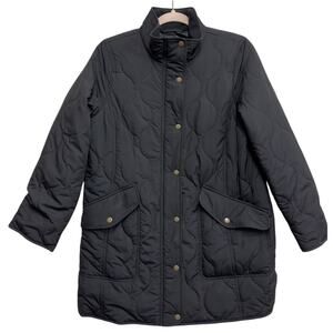 Talbots Petite Black Quilted Puffer Coat Medium Petite